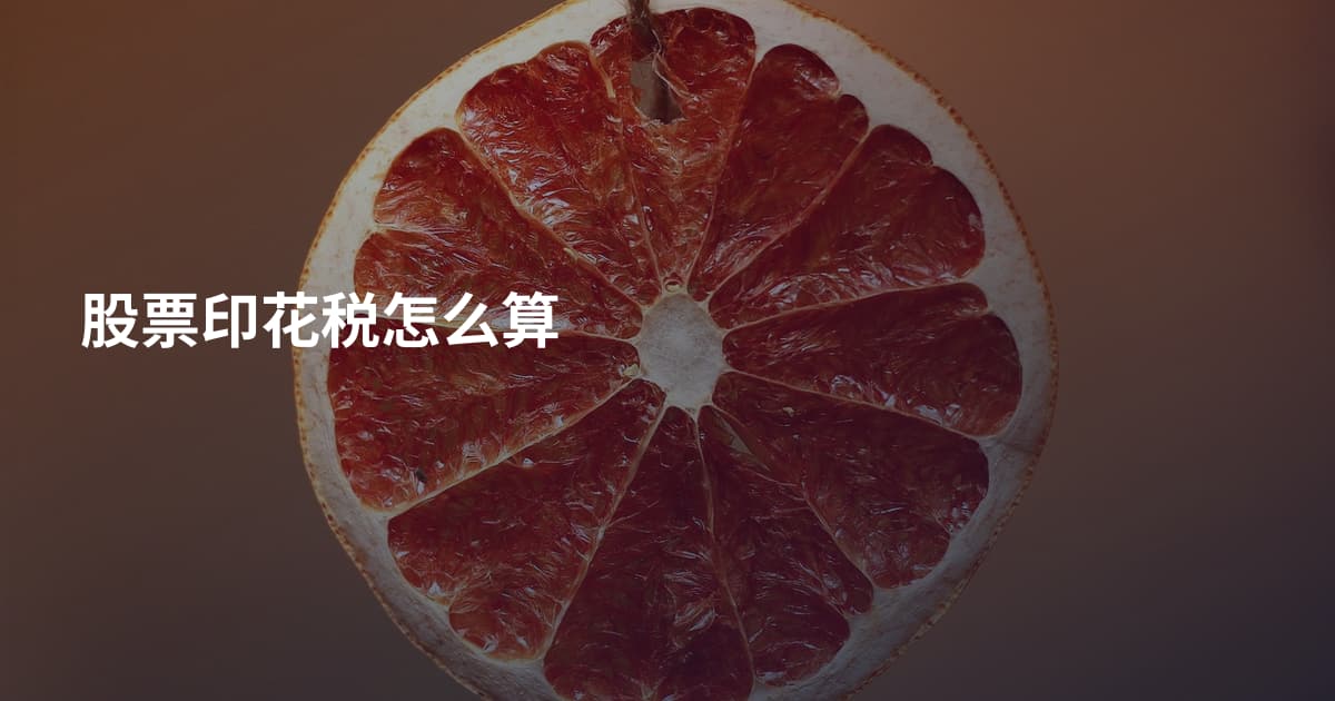 股票印花税怎么算