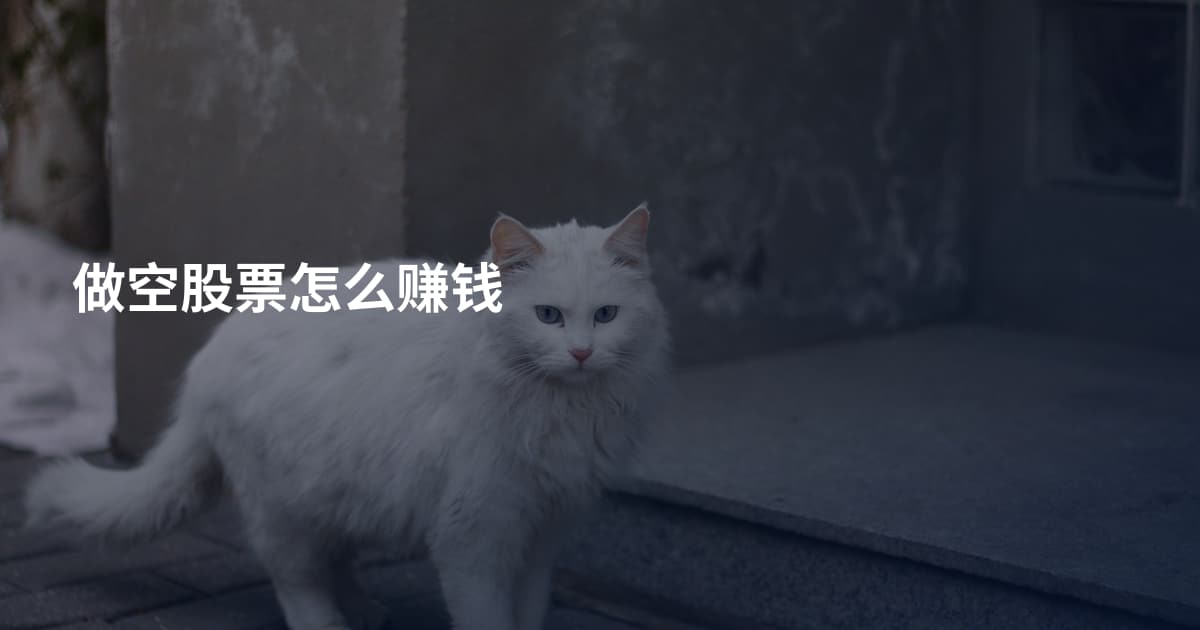 做空股票怎么赚钱