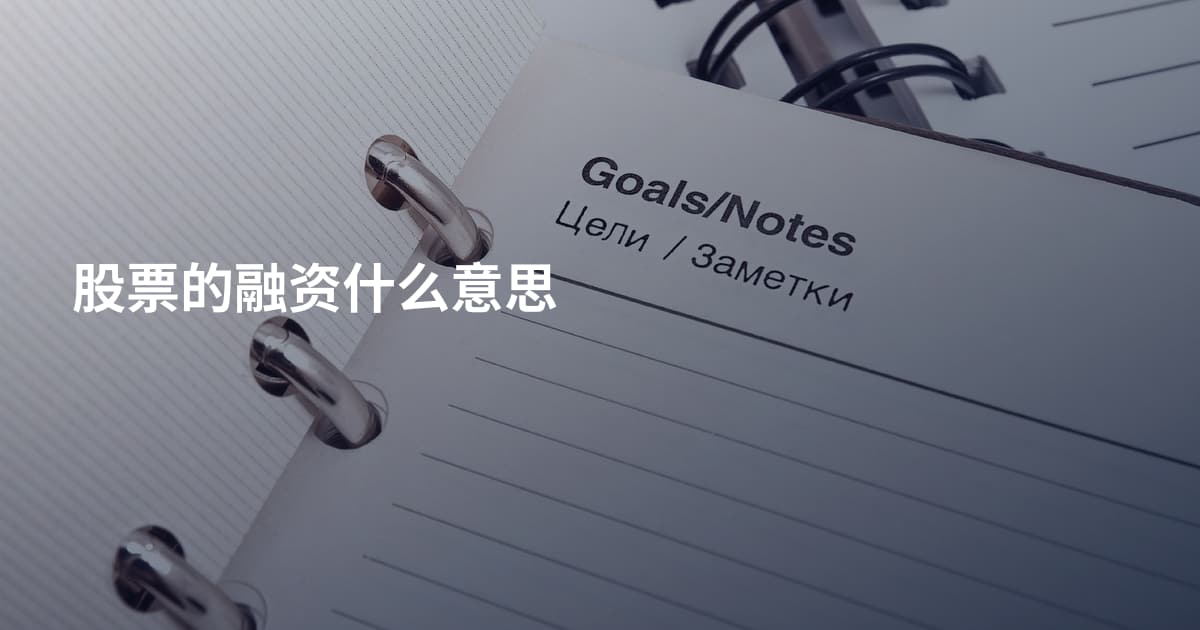 股票的融资什么意思
