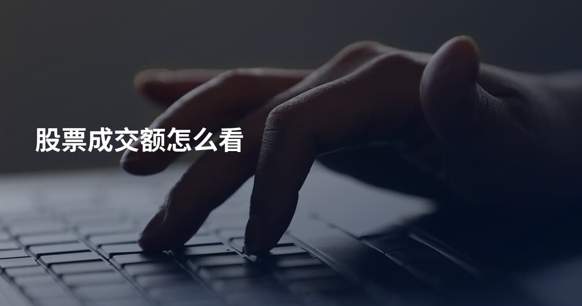 股票成交额怎么看