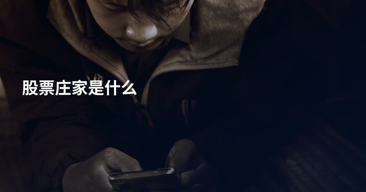 股票庄家是什么