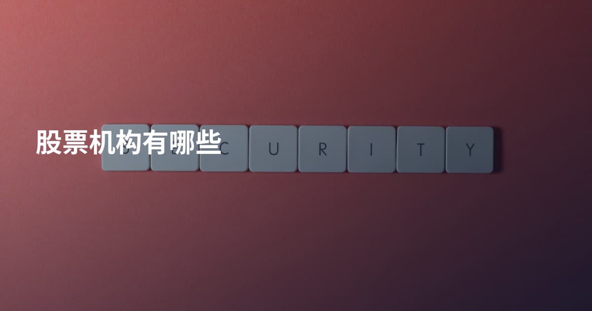 股票机构有哪些