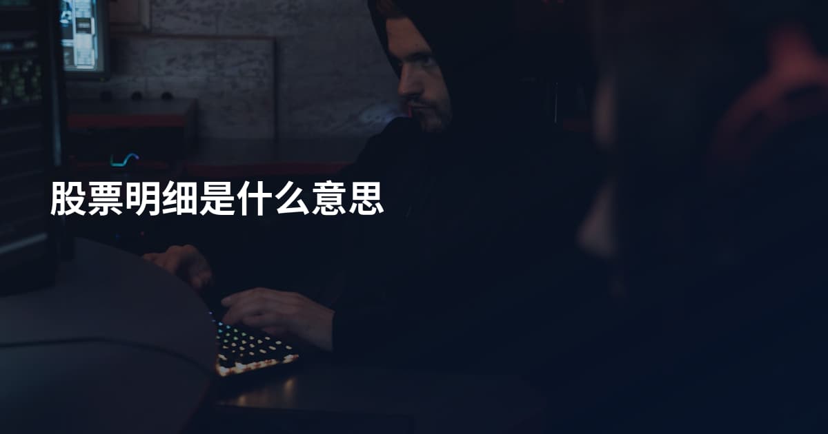 股票明细是什么意思