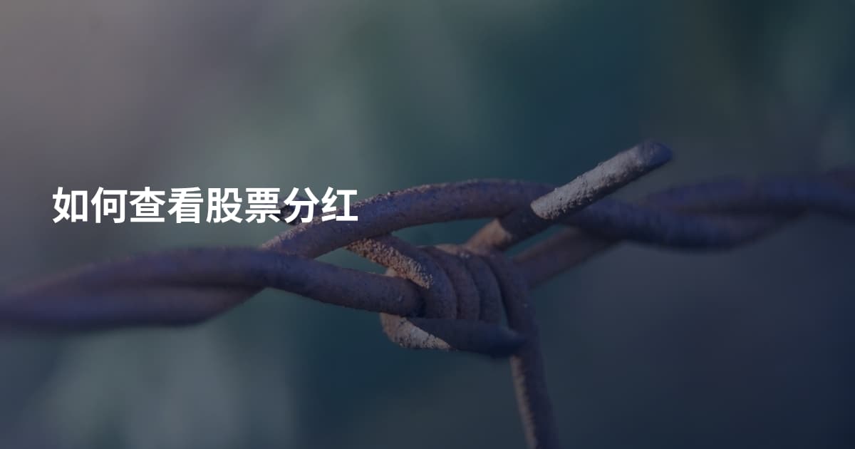 如何查看股票分红