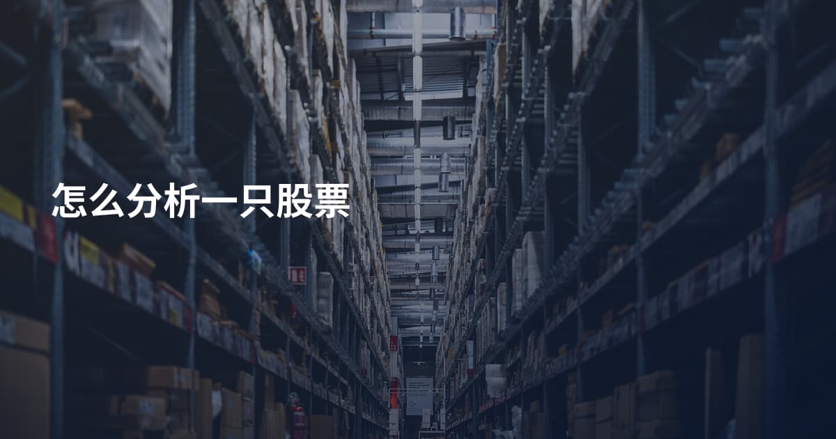 怎么分析一只股票