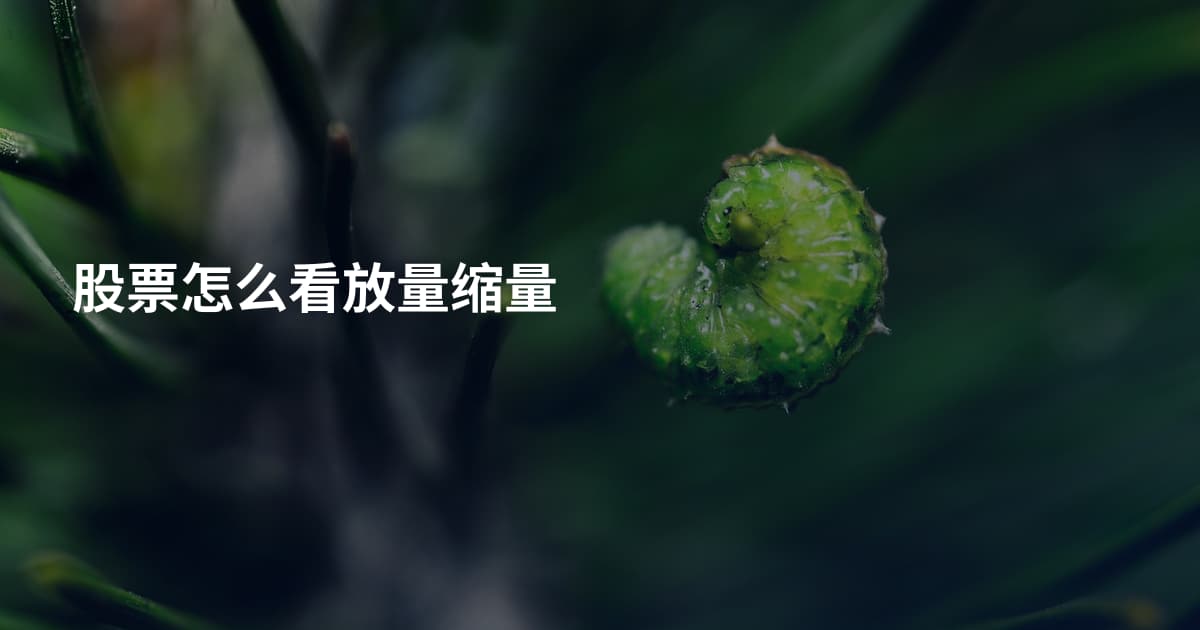 股票怎么看放量缩量