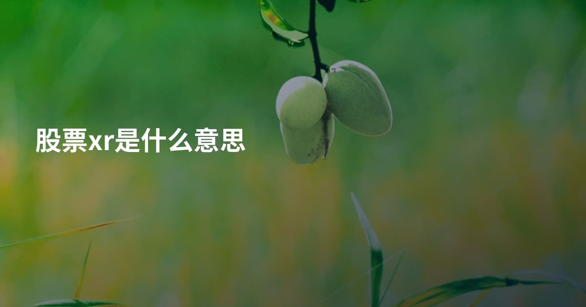 股票xr是什么意思