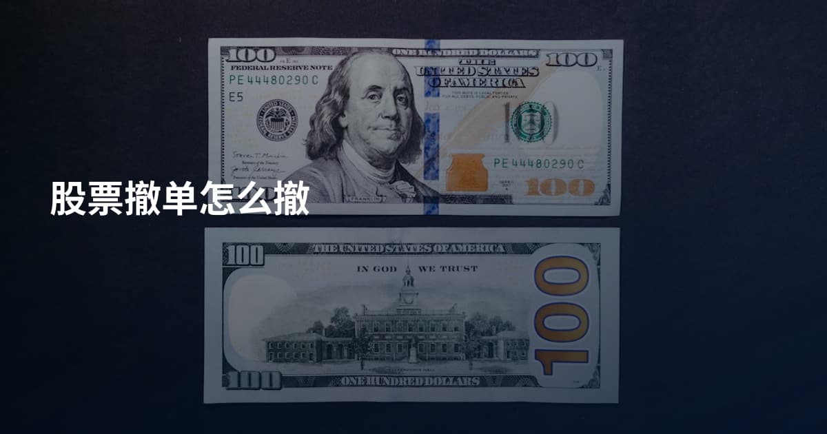 股票撤单怎么撤