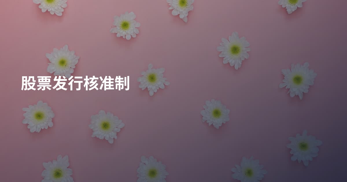 股票发行核准制