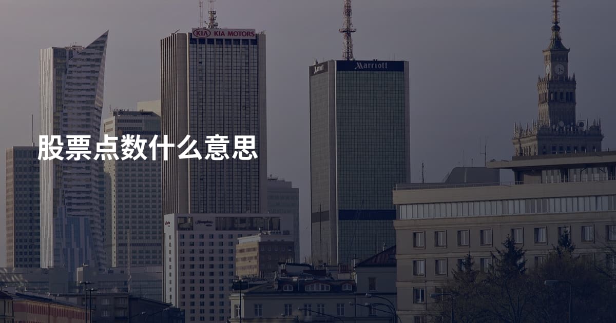 股票点数什么意思