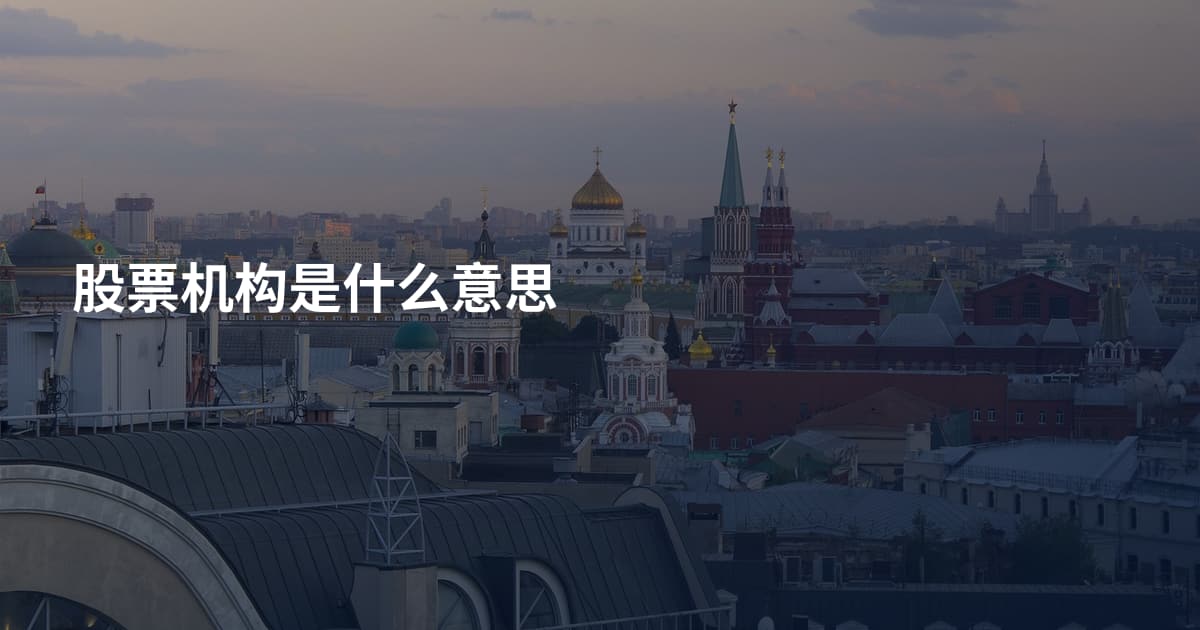 股票机构是什么意思
