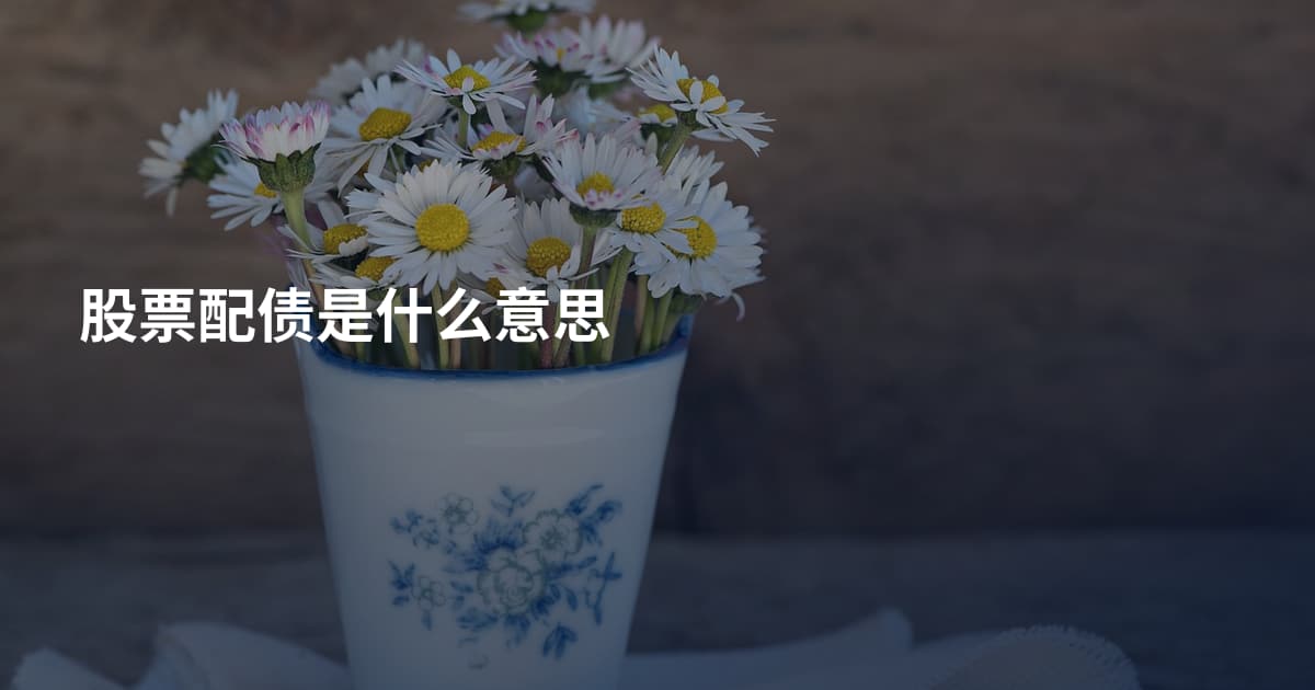 股票配债是什么意思