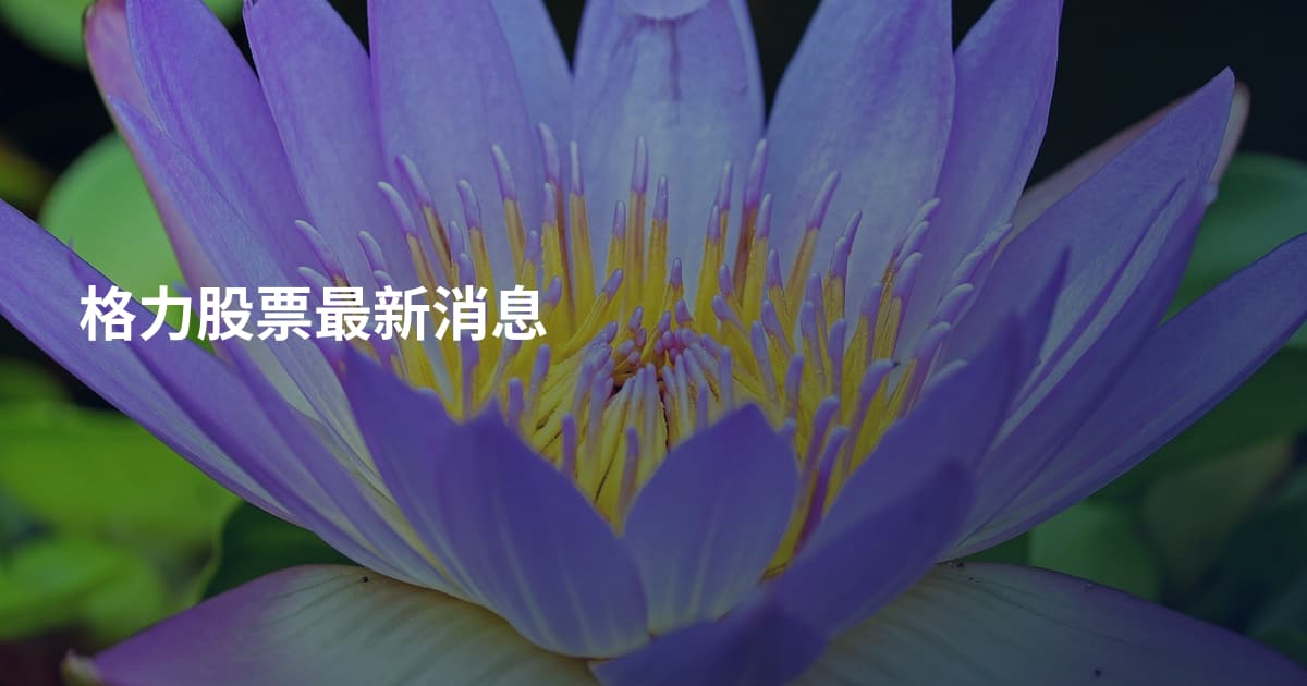 格力股票最新消息