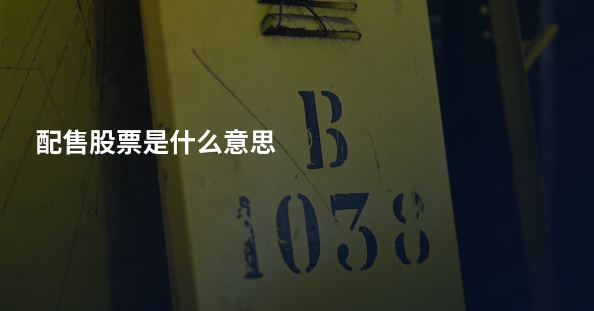 配售股票是什么意思
