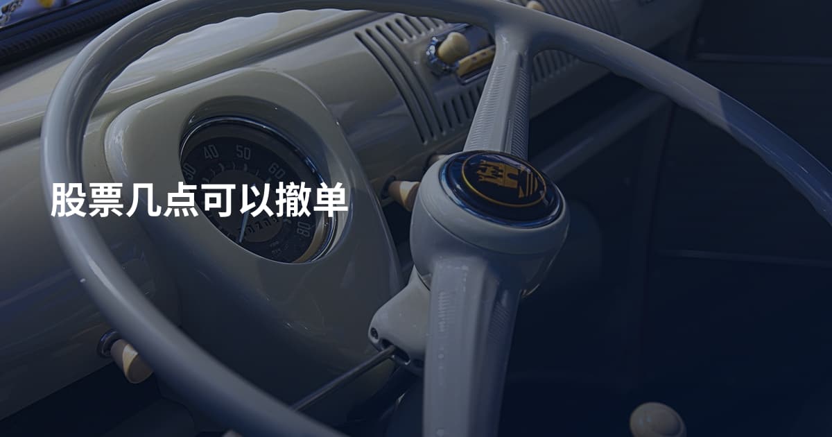 股票几点可以撤单