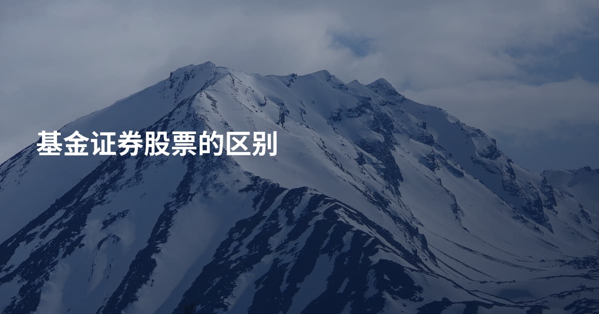 基金证券股票的区别