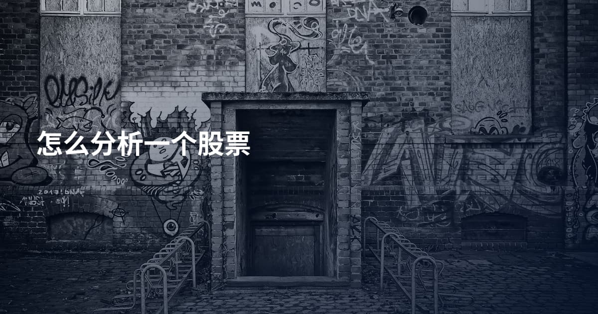 怎么分析一个股票