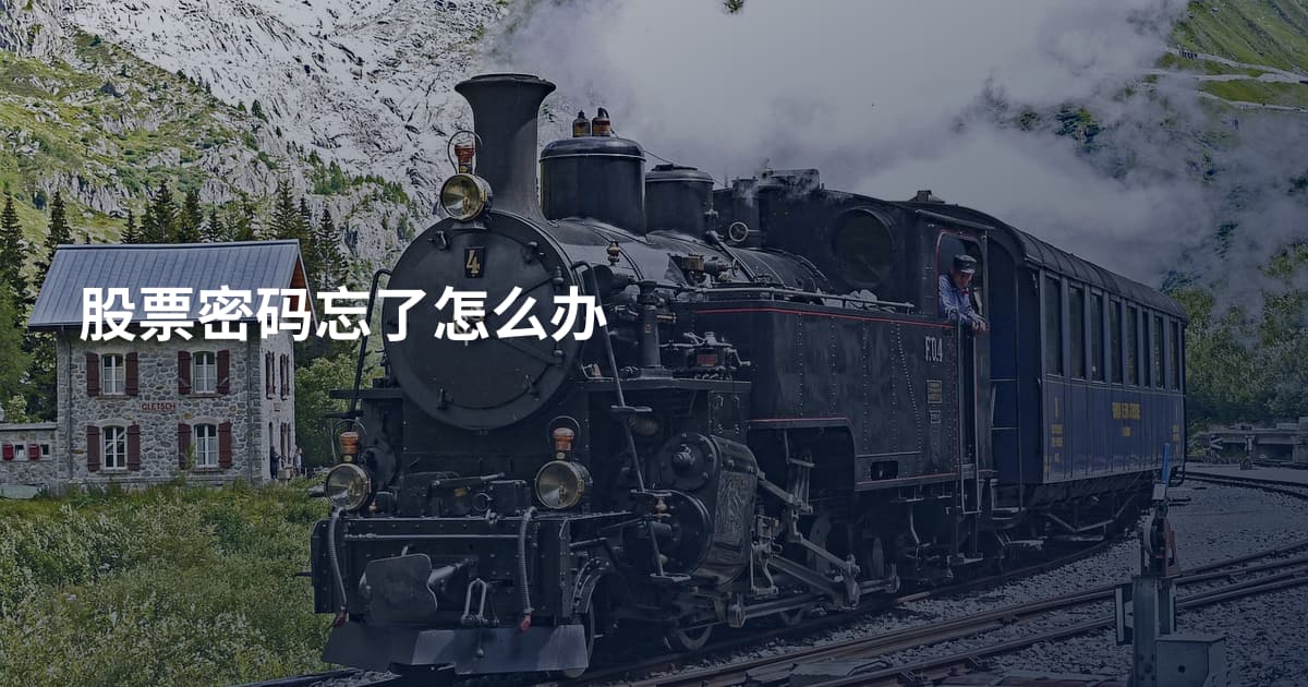 股票密码忘了怎么办