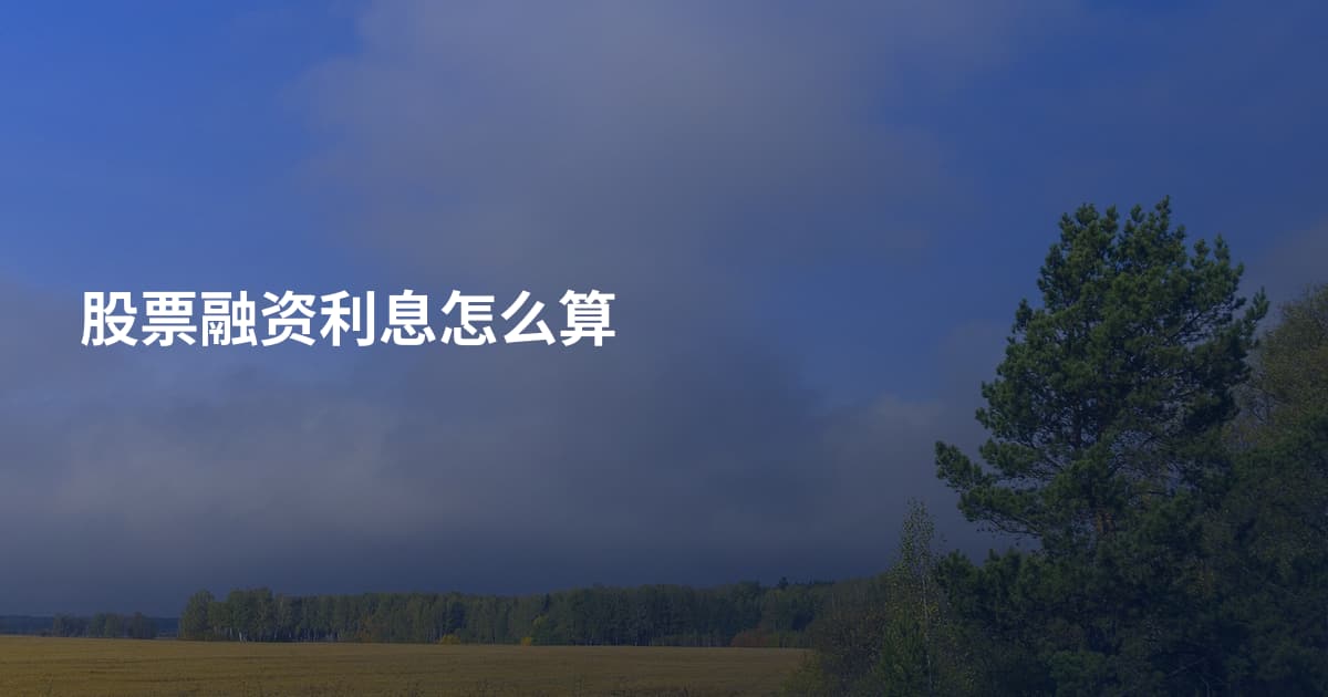 股票融资利息怎么算