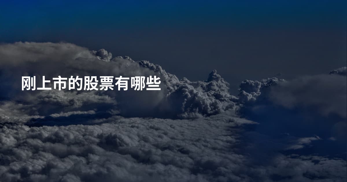 刚上市的股票有哪些