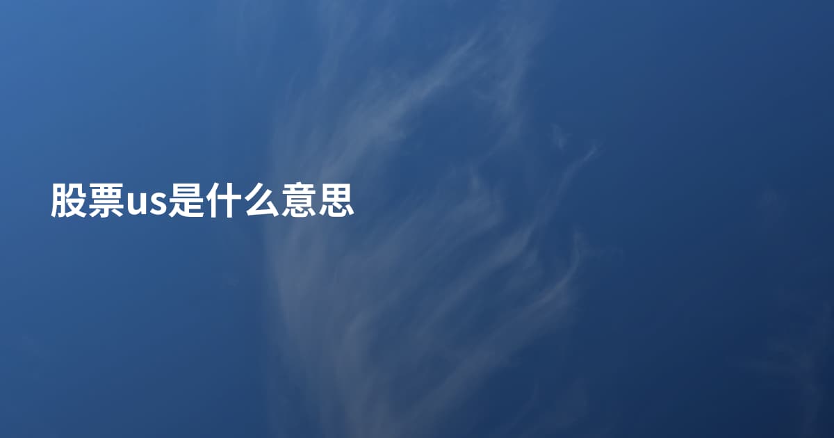 股票us是什么意思