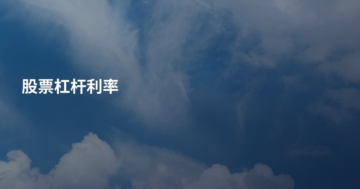 股票杠杆利率