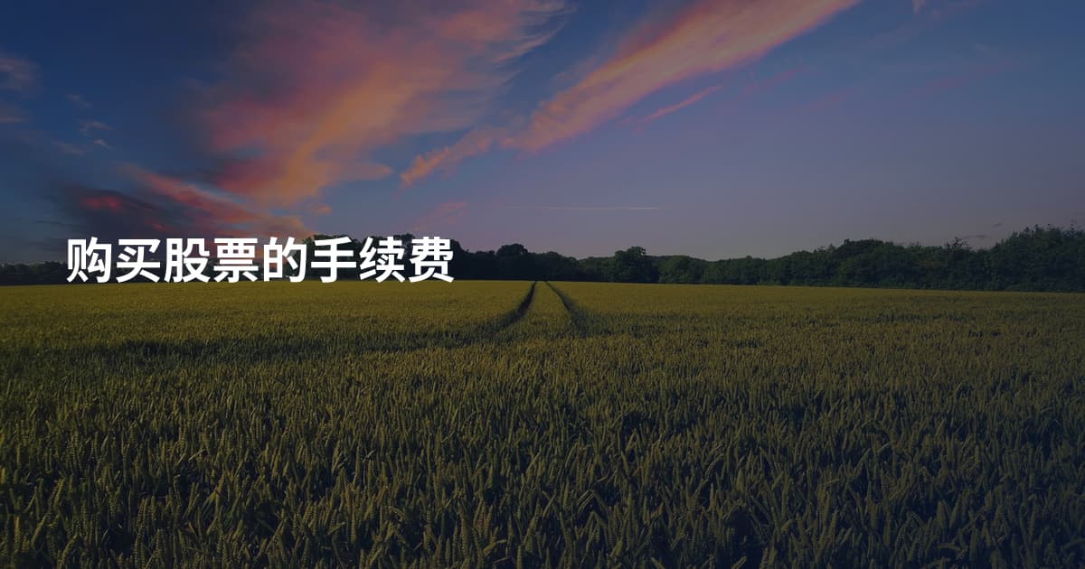 购买股票的手续费