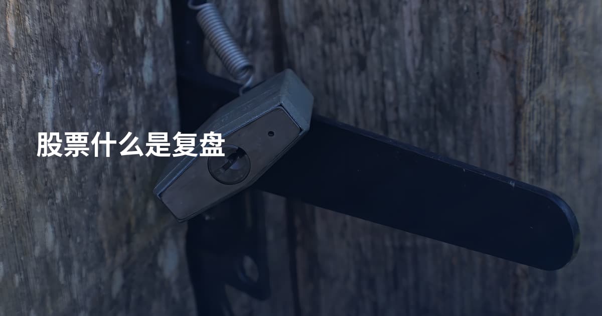 股票什么是复盘