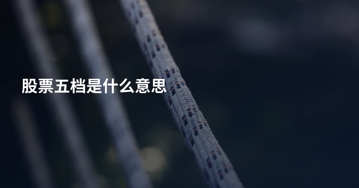 股票五档是什么意思