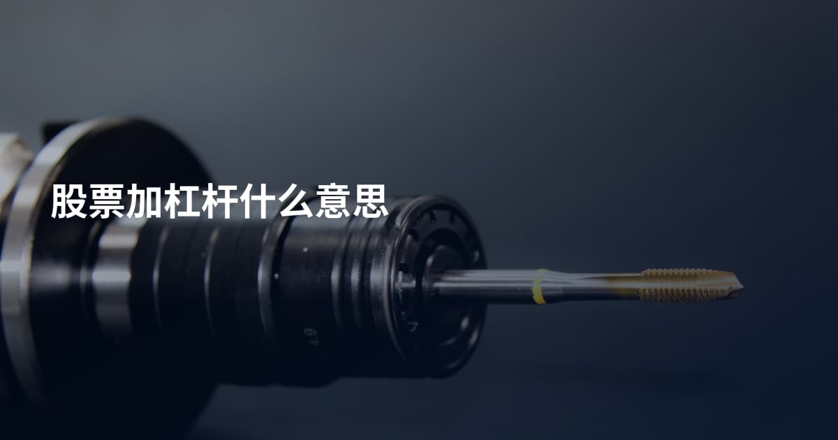 股票加杠杆什么意思