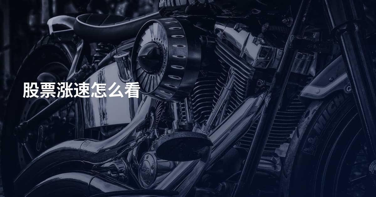 股票涨速怎么看