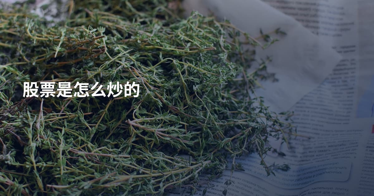 股票是怎么炒的
