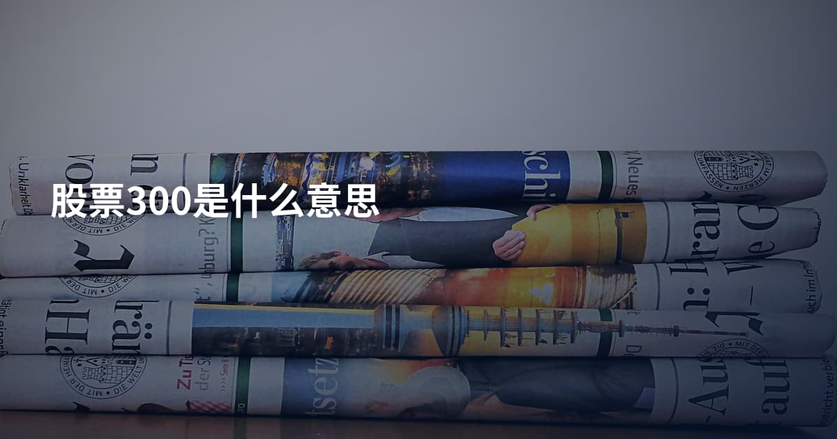 股票300是什么意思