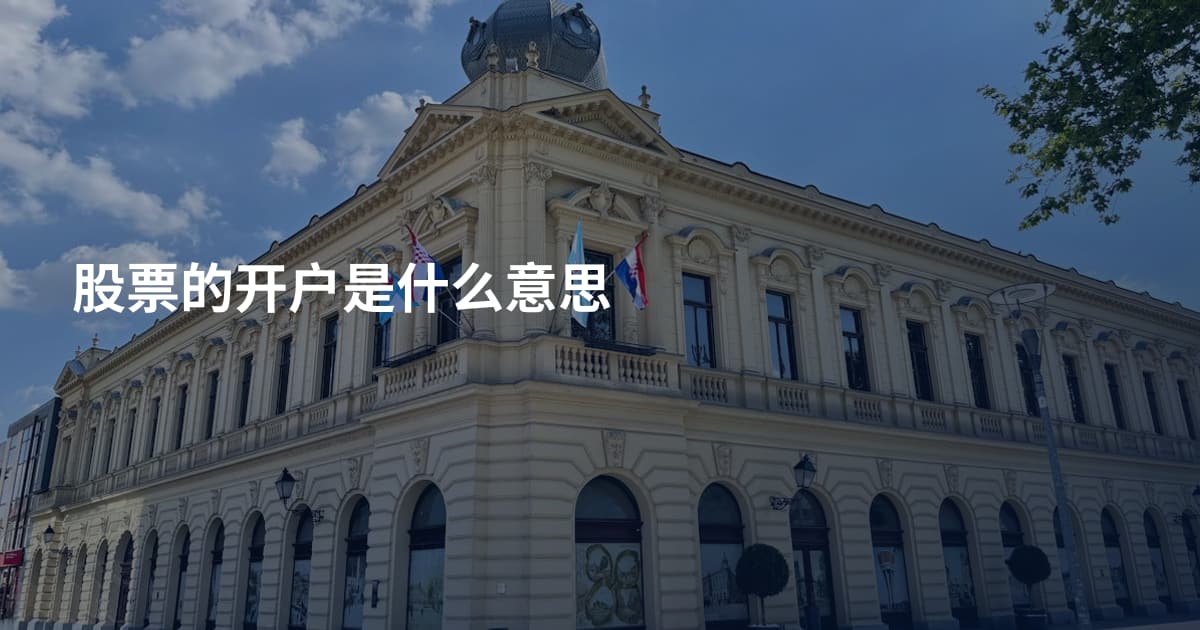 股票的开户是什么意思