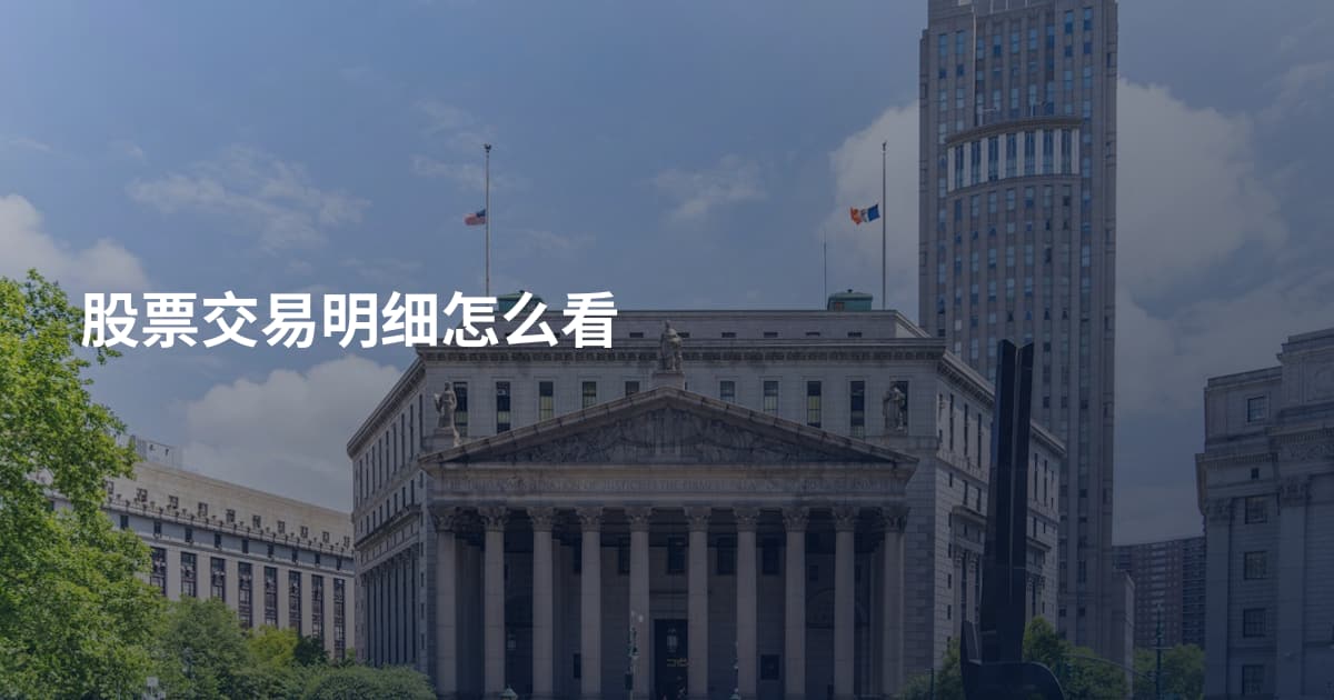 股票交易明细怎么看
