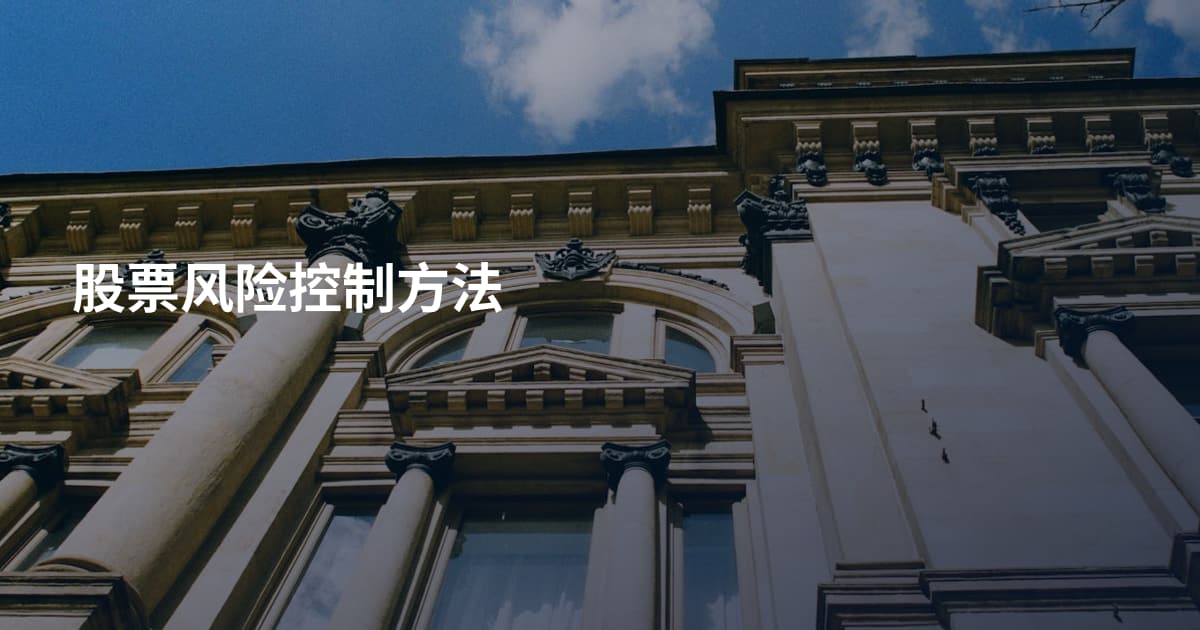 股票风险控制方法