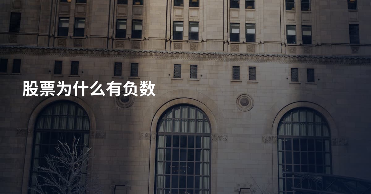 股票为什么有负数