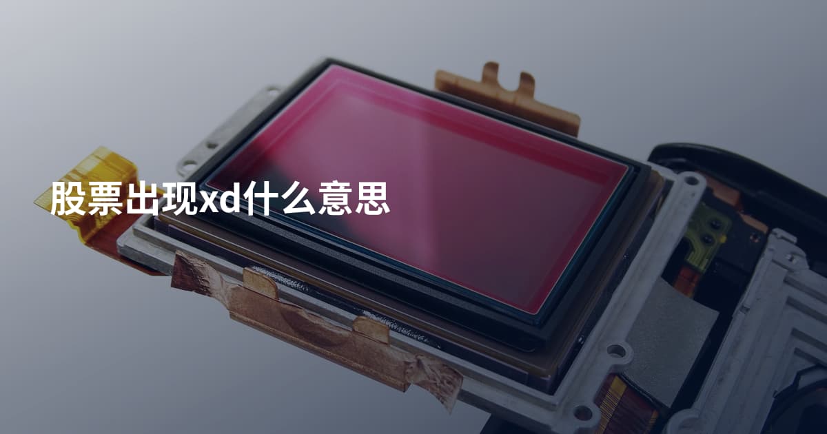股票出现xd什么意思