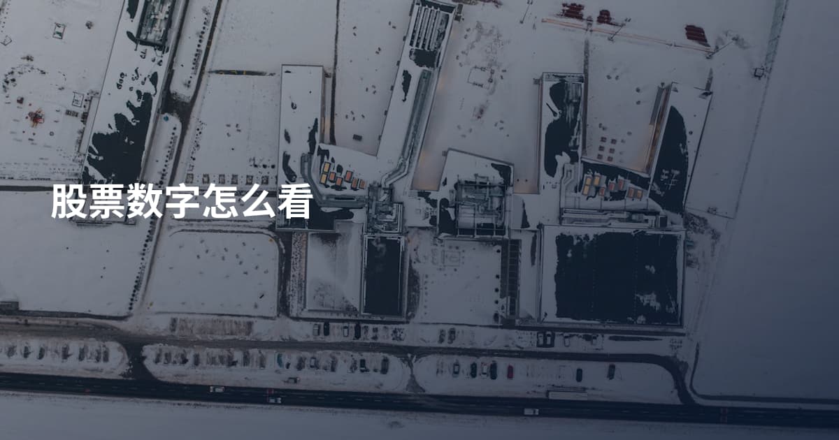 股票数字怎么看