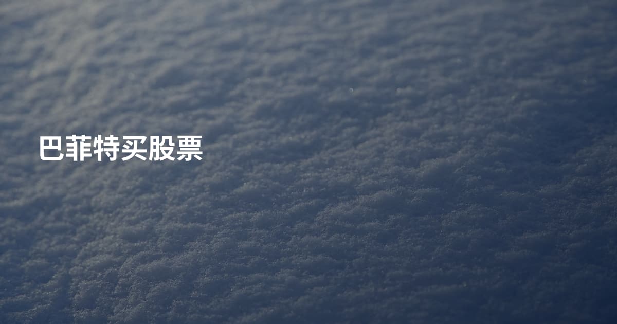 巴菲特买股票