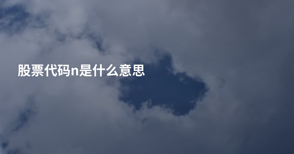 股票代码n是什么意思