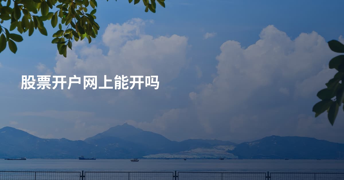 股票开户网上能开吗