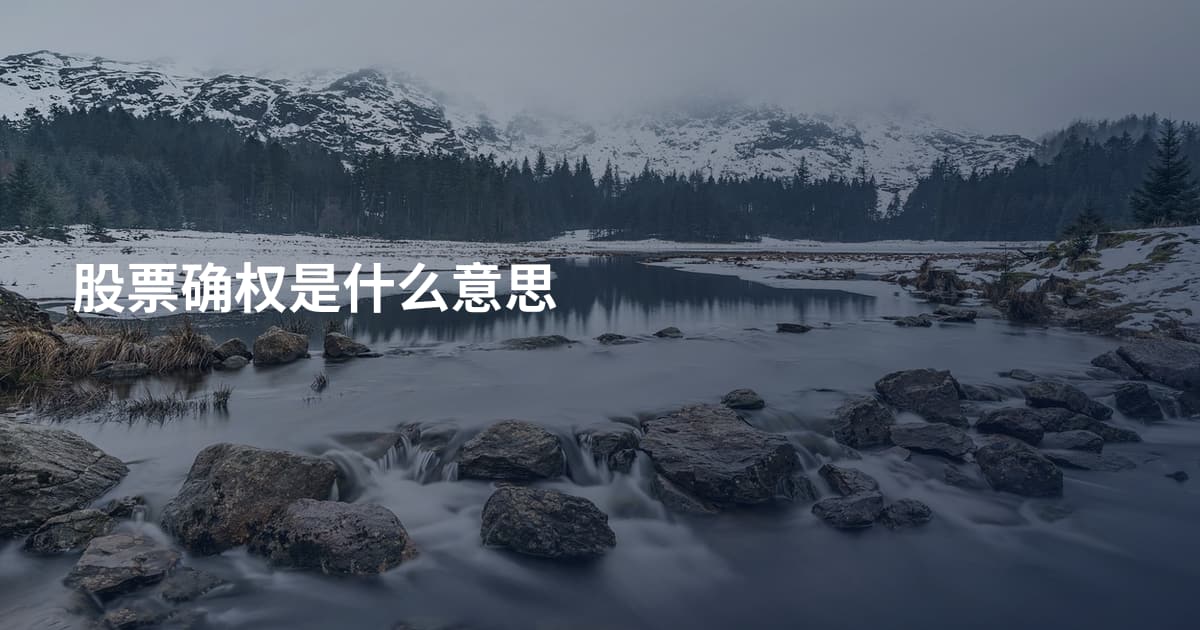 股票确权是什么意思