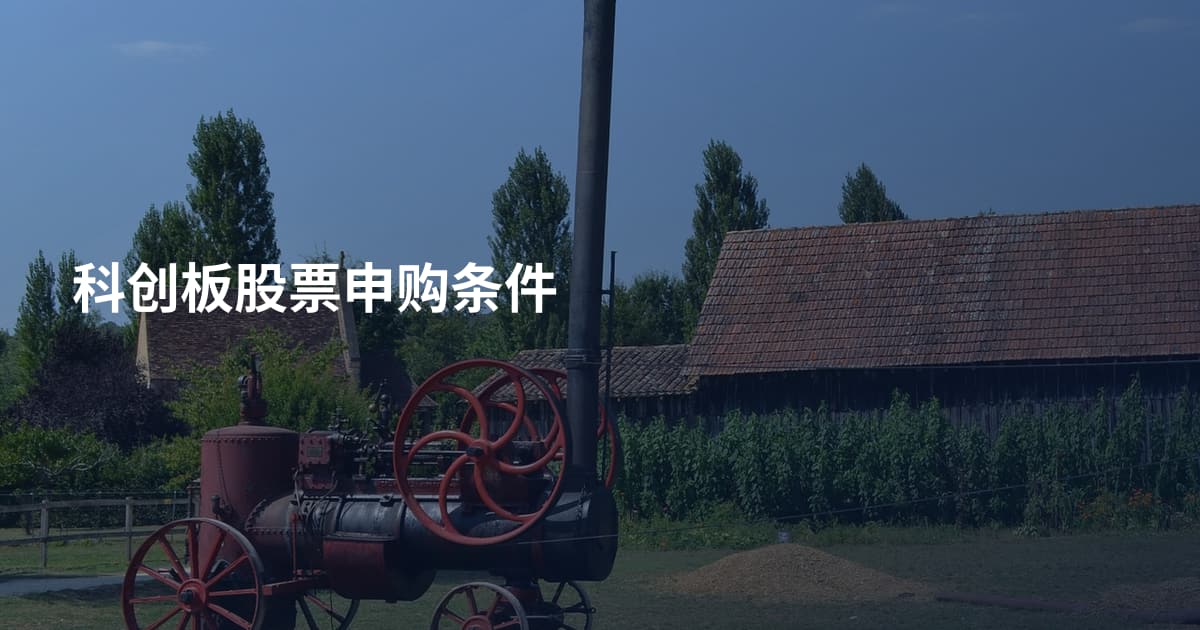 科创板股票申购条件
