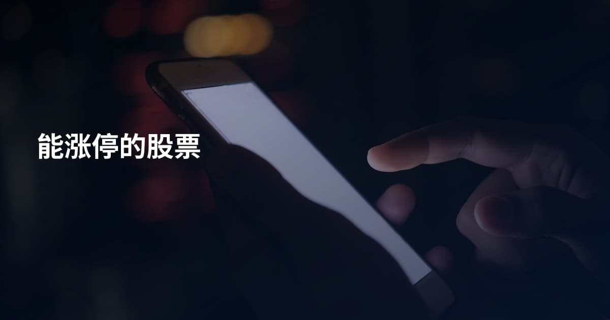 能涨停的股票