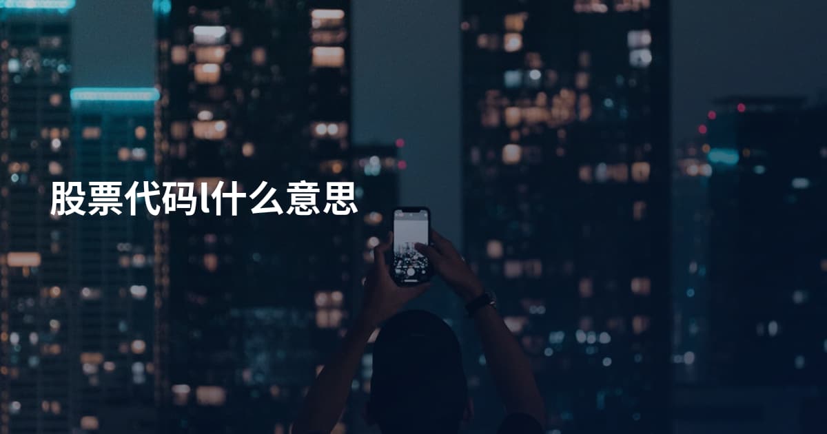 股票代码l什么意思