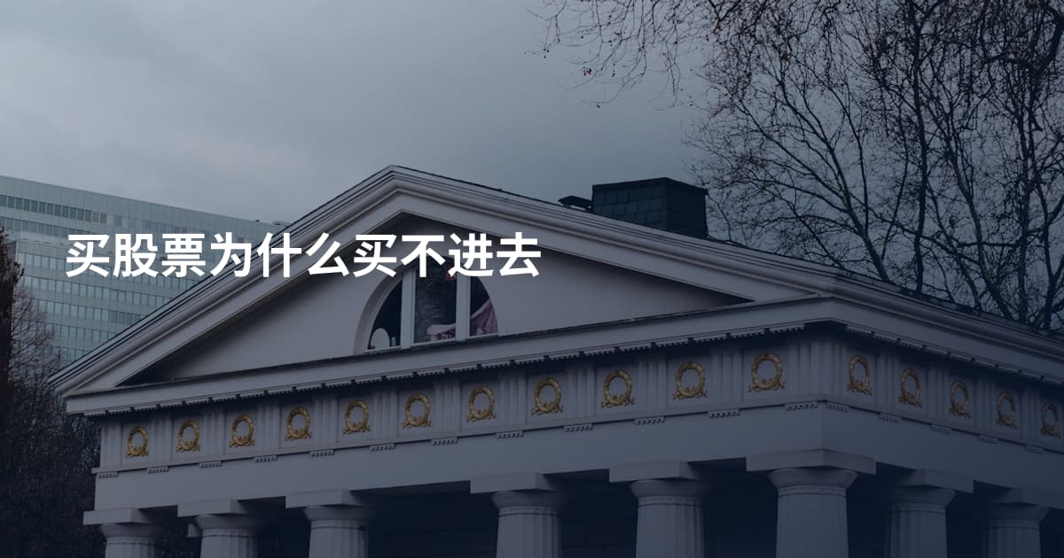 买股票为什么买不进去