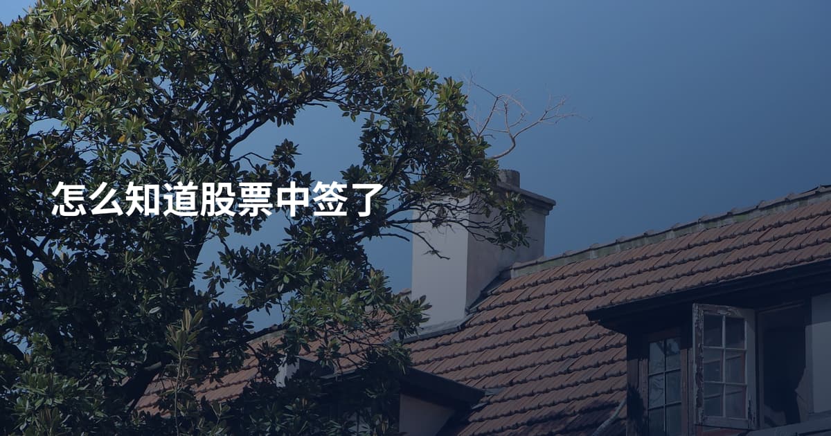 怎么知道股票中签了
