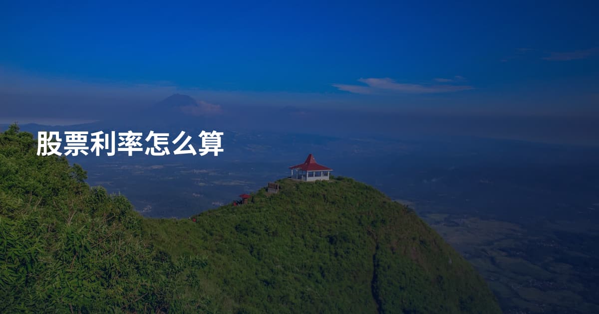 股票利率怎么算