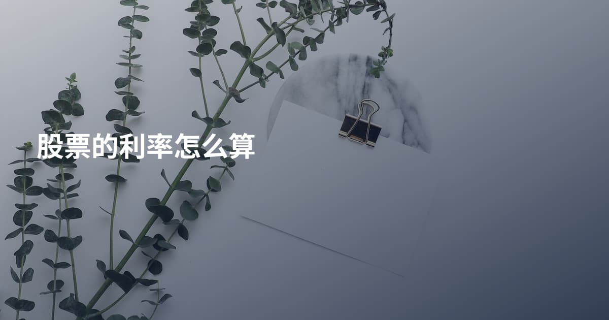 股票的利率怎么算
